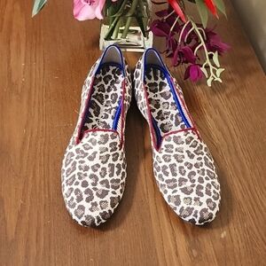 NWOT Rothy's Mocha Spot Leopard Print Loafers Slip On Shoes, sz 11.5